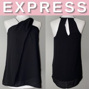 NEW Express Twisted High Neck Racerback Tank; S